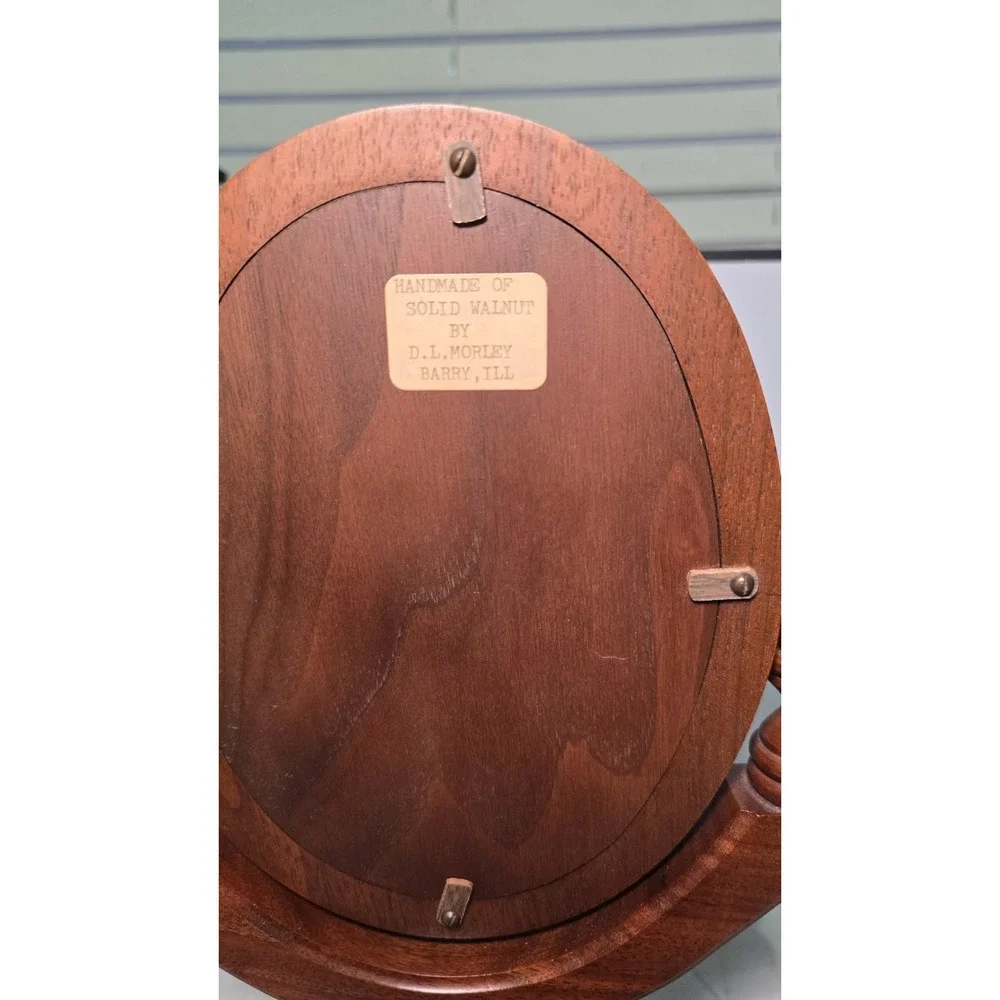 Vintage Handmade Solid Walnut Tilting Mirror Made By D.L. Morley